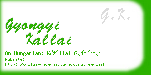gyongyi kallai business card